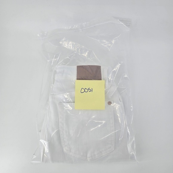 Judy Blue White Distressed High Rise Denim Shorts Frayed Hem Size S - Picture 8 of 8